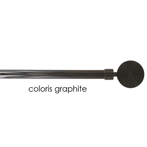 Kit tringle extensible longueur 120 à 210 cm embouts crosse gris graphite