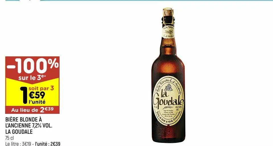 bière blonde à l'ancienne 7.2% vol la goudale