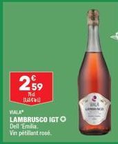 259  Tid BASC  VIALA  LAMBRUSCO IGT Dell 'Emilia. Vin pétillant rosé.