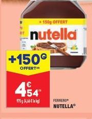 +150  OFFERT  4,54  975 g (4.66 kg)  150g OFFERT  nutella  FERRERO NUTELLA?