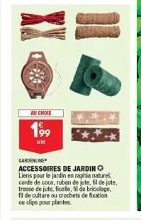 au choix  19?9  let  gardenline  accessoires de jardin o liens pour le jardin en raphia naturel, corde de coco, ruban de jute, fil de jute, tresse de jute, ficelle, fil de bricolage, fil de culture ou