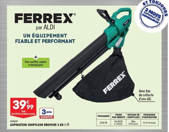 Aspirateur souffleur broyeur Ferrex