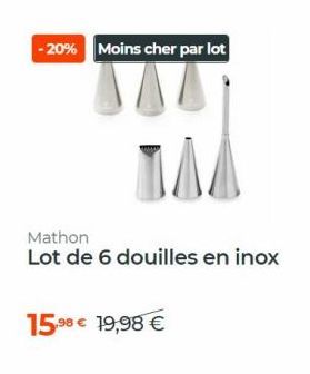 -20% Moins cher par lot  Mathon  Lot de 6 douilles en inox  15.98  19,98 