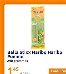 Balla Stixx Haribo Haribo  Pomme  240 grammes  HARIBO