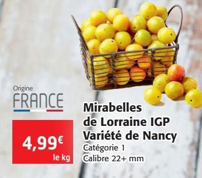 Mirabelles de Lorrain IGP Variété de Nancy 