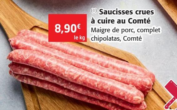 Saucisses crues à cuire au Comté 