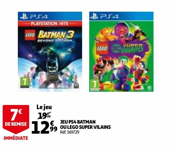 JEU PS4 BATMAN OU LEGO SUPER VILAINS