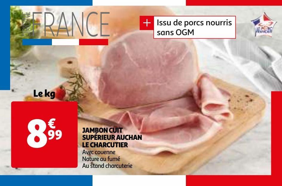 JAMBON CUIT SUPÉRIEUR AUCHAN LE CHARCUTIER