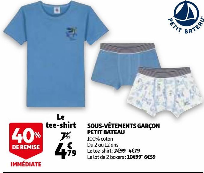 SOUS-VÊTEMENTS GARÇON PETIT BATEAU