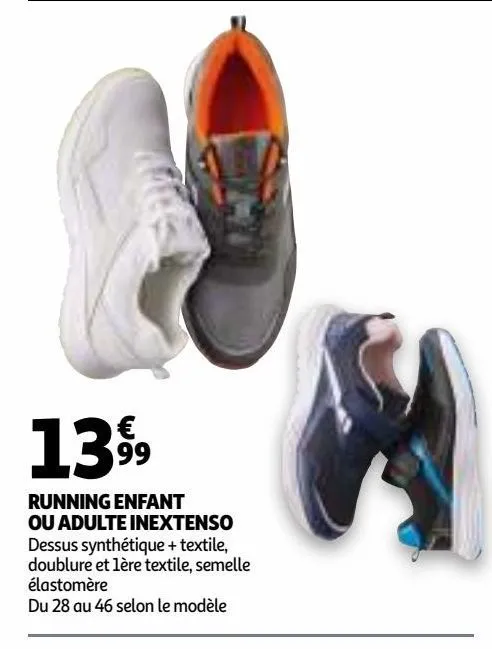 running enfant ou adulte inextenso
