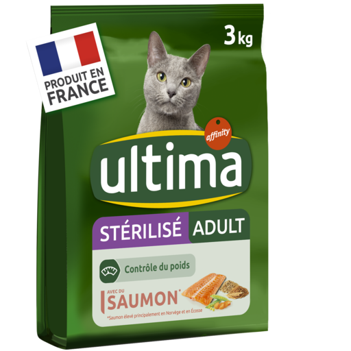 CROQUETTES POUR CHAT STÉRILISÉ ADULTE AU SAUMON ULTIMA