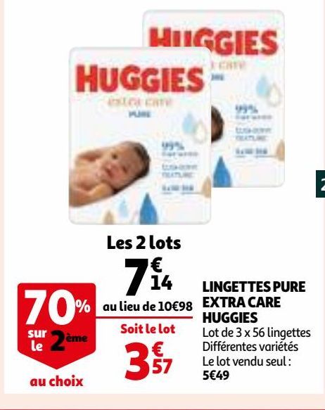 LINGETTES PURE EXTRA CARE HUGGIES