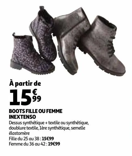 boots fille ou femme inextenso
