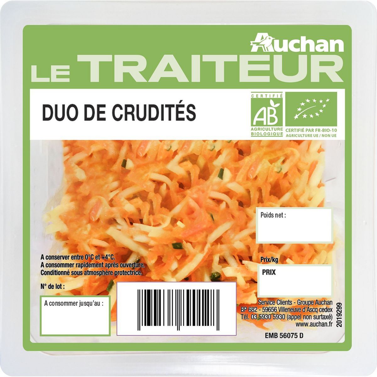 SALADE BIO AUCHAN LE TRAITEUR