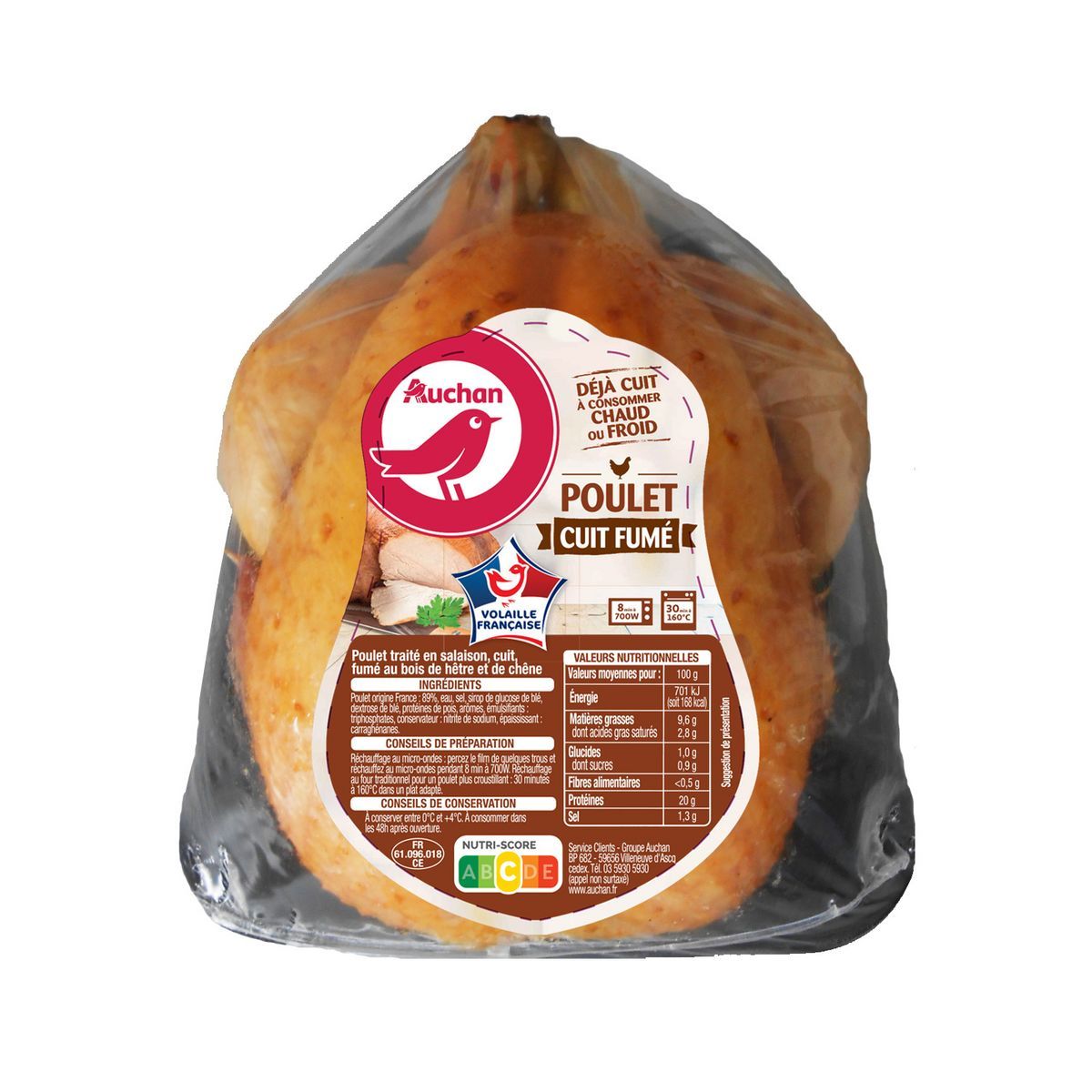 POULET FUMÉ AU BOIS HÈTRE AUCHAN