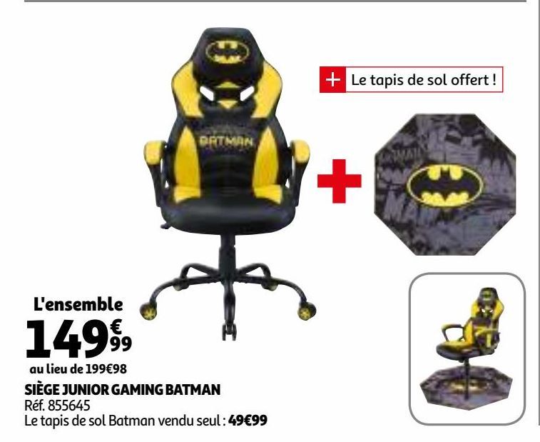 SIÈGE JUNIOR GAMING BATMAN