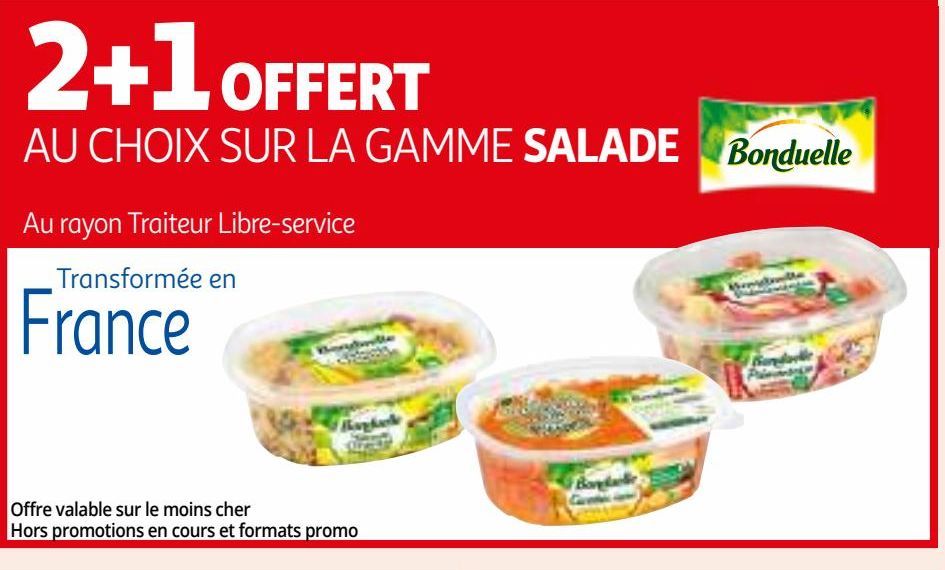 2+1 OFFERT AU CHOIX SUR LA GAMME SALADE