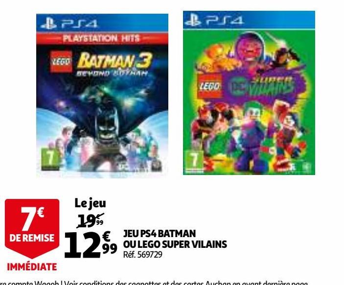 JEU PS4 BATMAN OU LEGO SUPER VILAINS