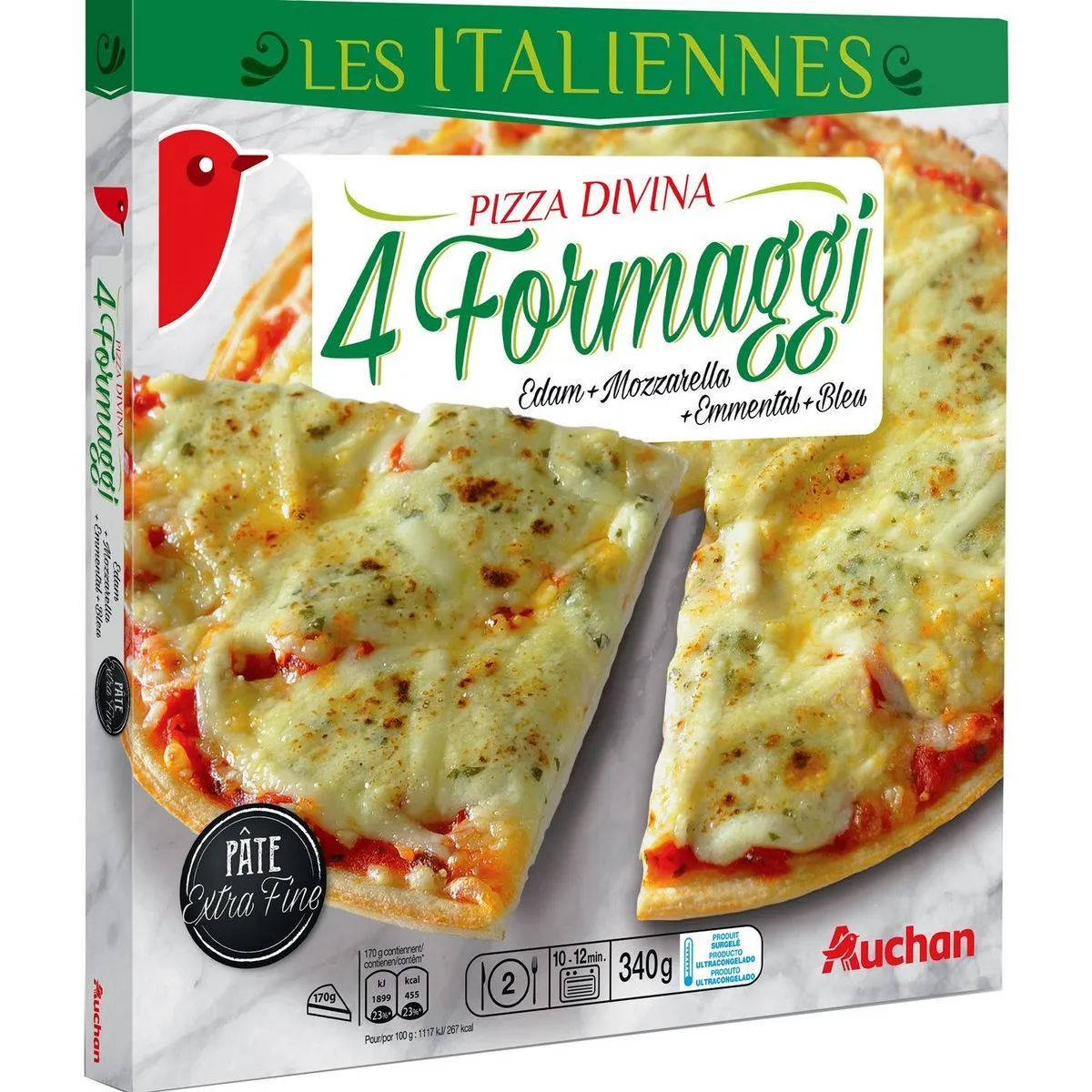 pizza 4 formaggi surgelée auchan
