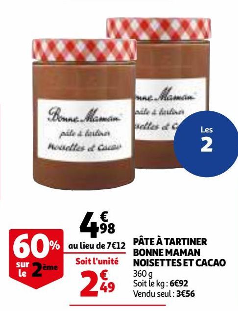 PÂTE À TARTINER BONNE MAMAN NOISETTES ET CACAO 