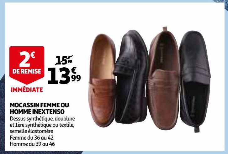 MOCASSIN FEMME OU HOMME INEXTENSO 
