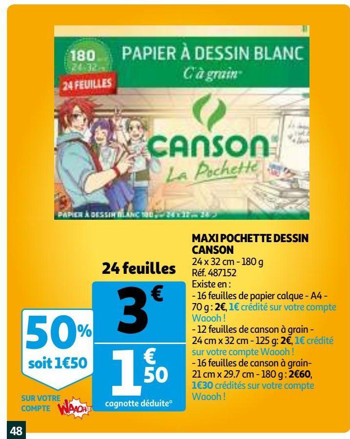 MAXI POCHETTE DESSIN CANSON 