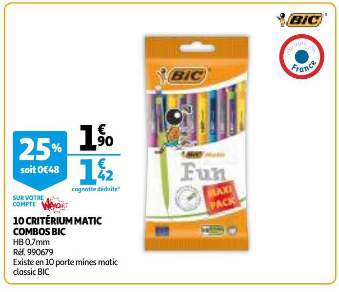  10 CRITÉRIUM MATIC COMBOS BIC 