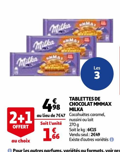 TABLETTES DE CHOCOLAT MMMAX MILKA 