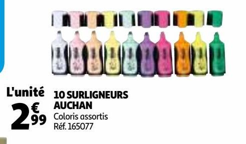 10 SURLIGNEURS AUCHAN 