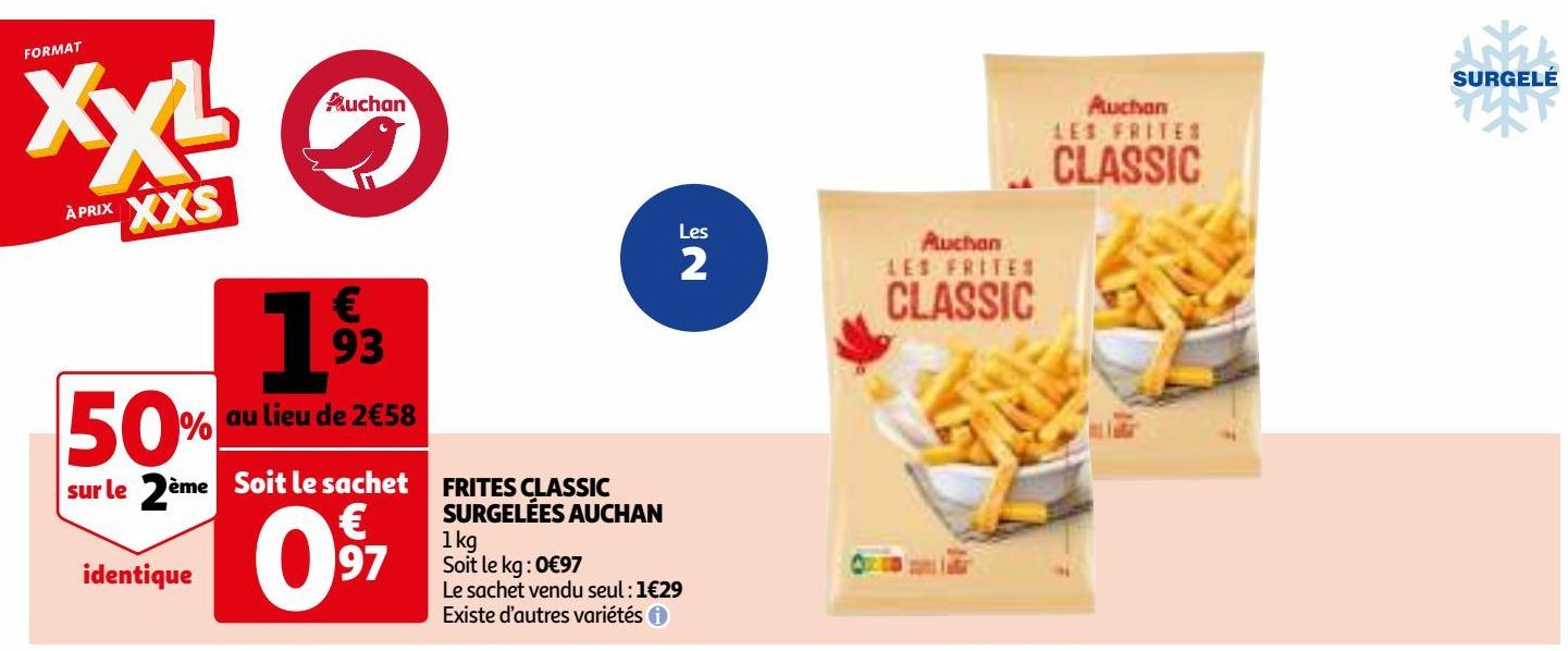 FRITES CLASSIC SURGELÉES AUCHAN 