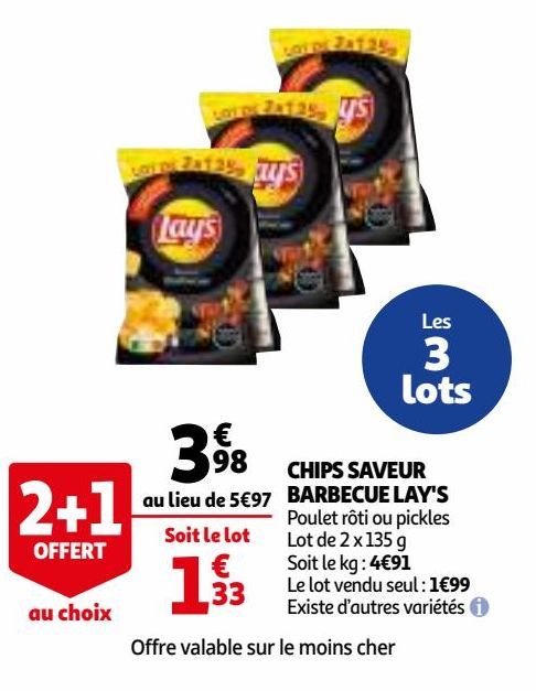 CHIPS SAVEUR BARBECUE LAY'S 