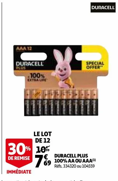  duracell plus 100% aa ou aaa