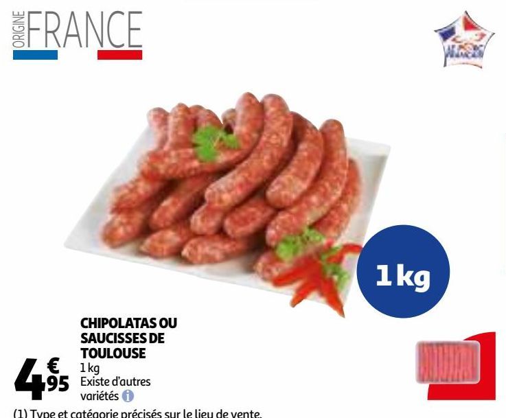 CHIPOLATAS OU SAUCISSES DE TOULOUSE 