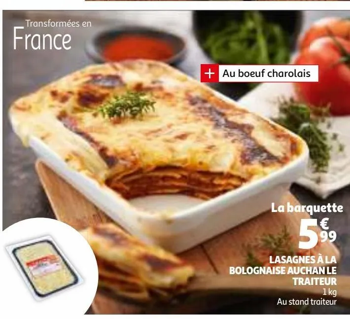 lasagnes à la bolognaise auchan le traiteur 