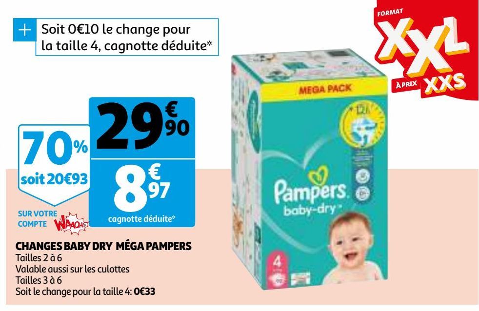 CHANGES BABY DRY MÉGA PAMPERS 