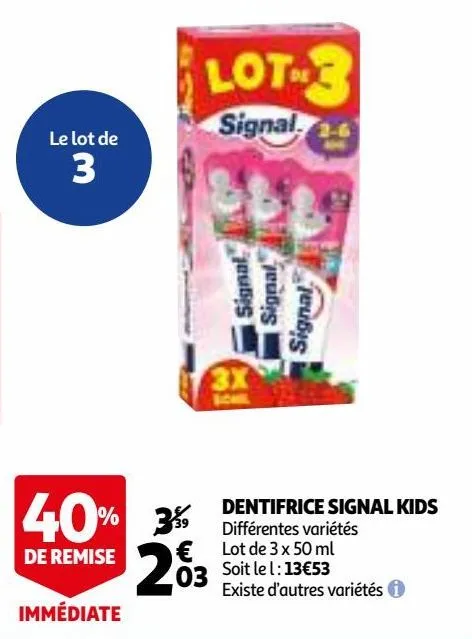 dentifrice signal kids