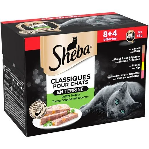 barquettes de terrine traiteur pour chat sheba