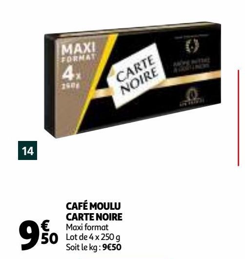 café moulu Carte noire