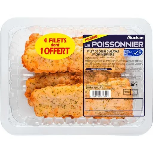 4 filets de colin d´alaska facon meuniere