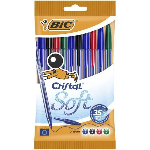 10 stylos bille cristal bic