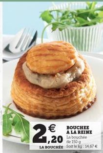   BOUCHEE A LA REINE  ,20  La bouchée  de 150 g  LA BOUCHER Soit le kg: 14,67 