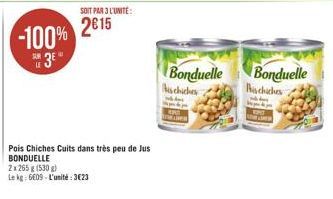 pois chiches cuits Bonduelle