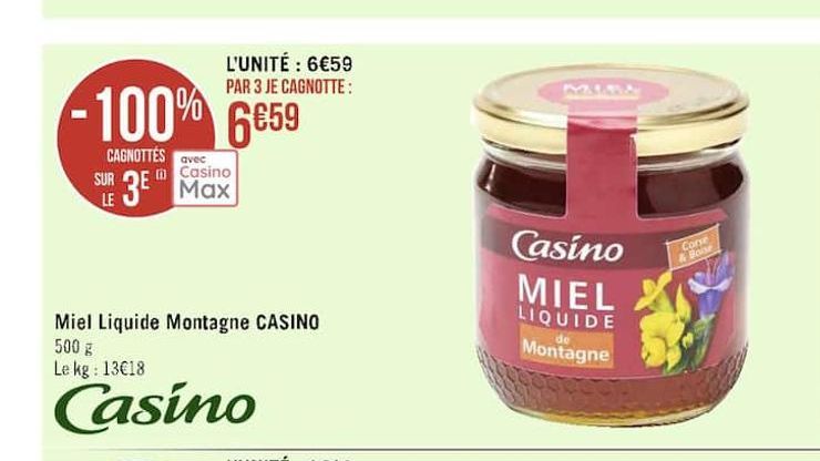 Miel liquide Montage CASINO