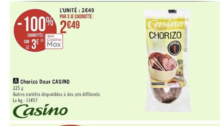 chorizo doux CASINO