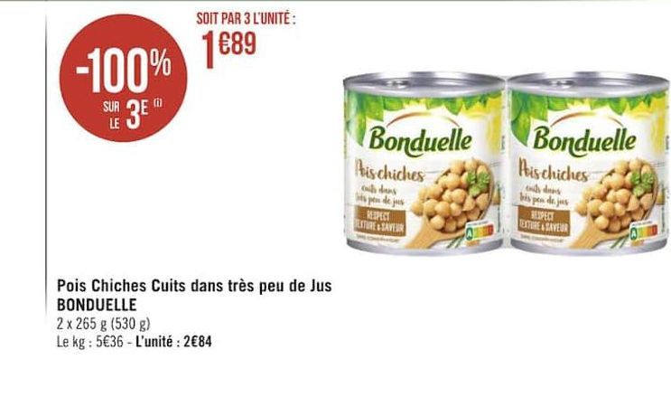 pois chiches cuits dans tres peu de jus bonduelle