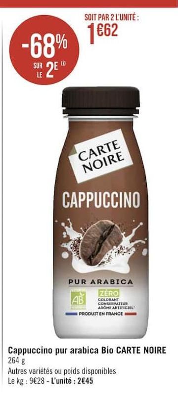 Cappuccino pur arabica Bio CARTE NOIRE