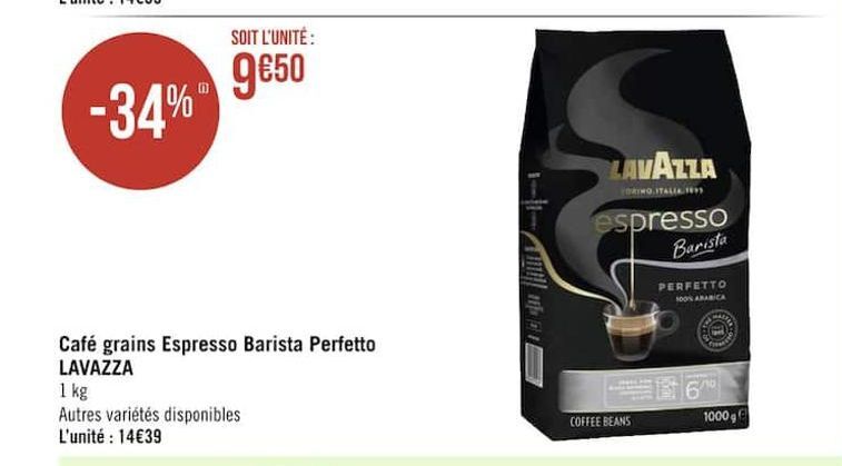 café en grains espresso barista perfetto lavazza