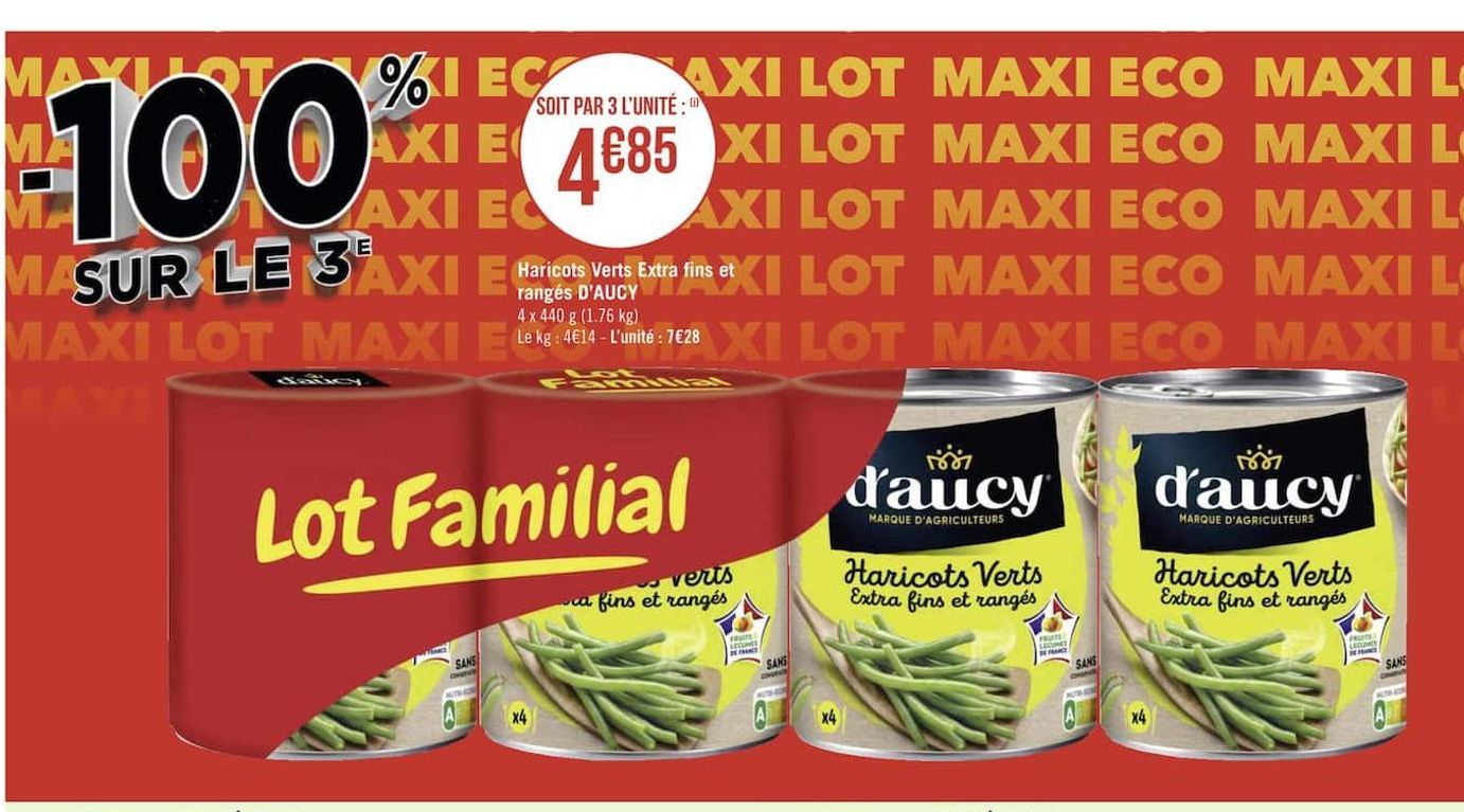 haricots verts extra fins et ranges D´aucy