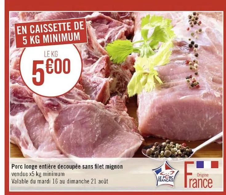 porc longe entiere decoupee sans filet mignon