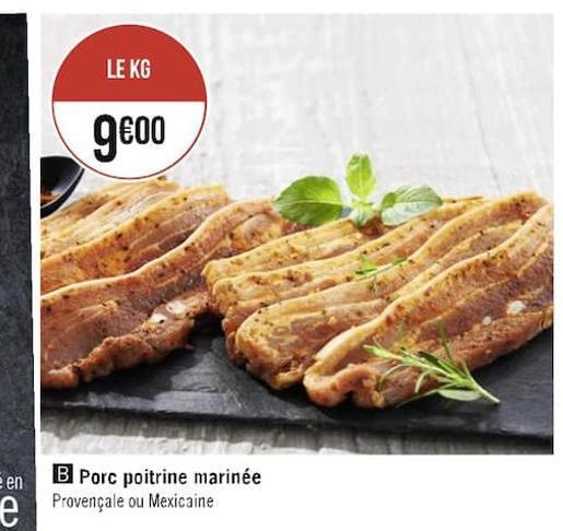 Porc poitrine marinee